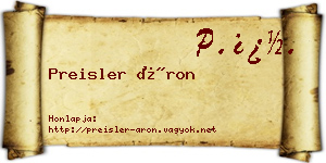 Preisler Áron névjegykártya