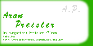 aron preisler business card